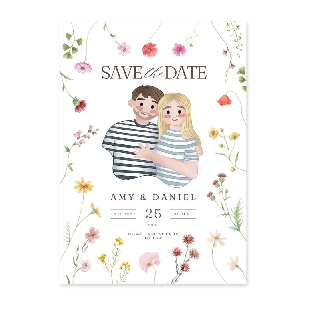 Dainty Spring Flower | Personalised Save The Date Invitations