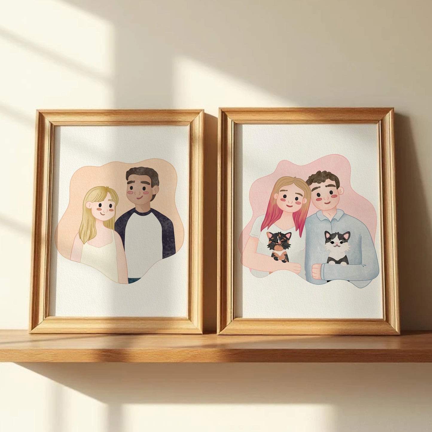 PRE ORDER - Personalised Couple / Family Illustration - KtRose Designs