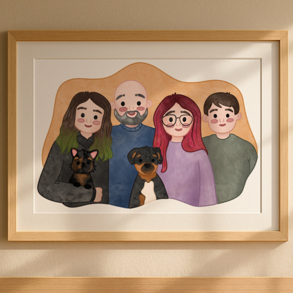 Personalised Family Illustration - KtRose Designs