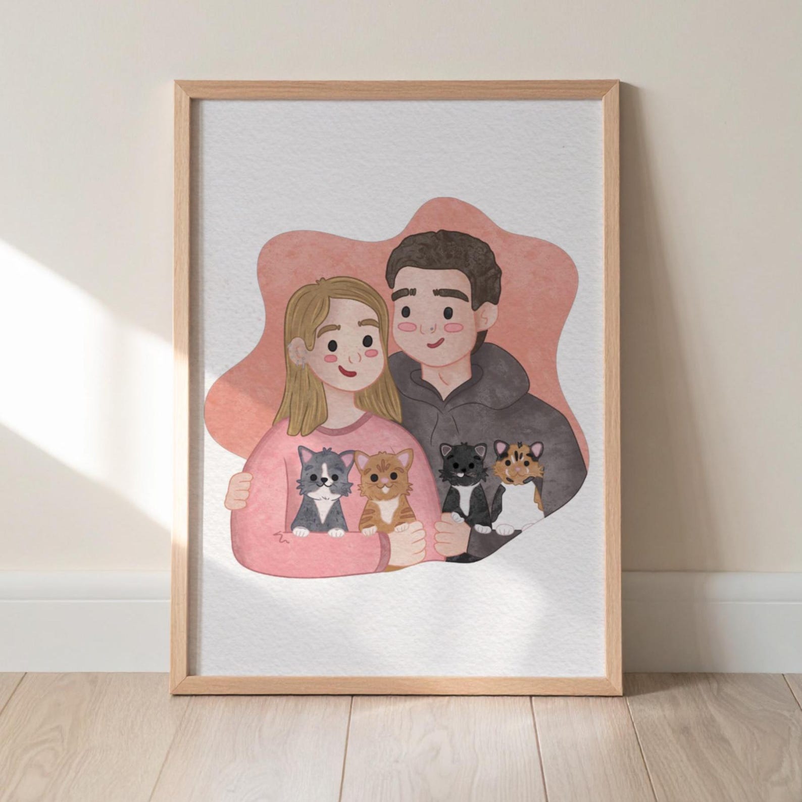 PRE ORDER - Personalised Couple / Family Illustration - KtRose Designs