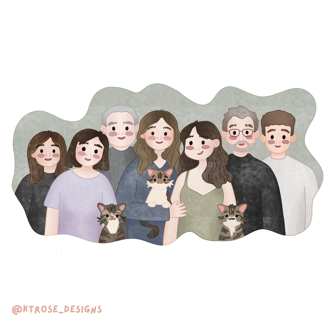 Personalised Group Illustration - KtRose Designs