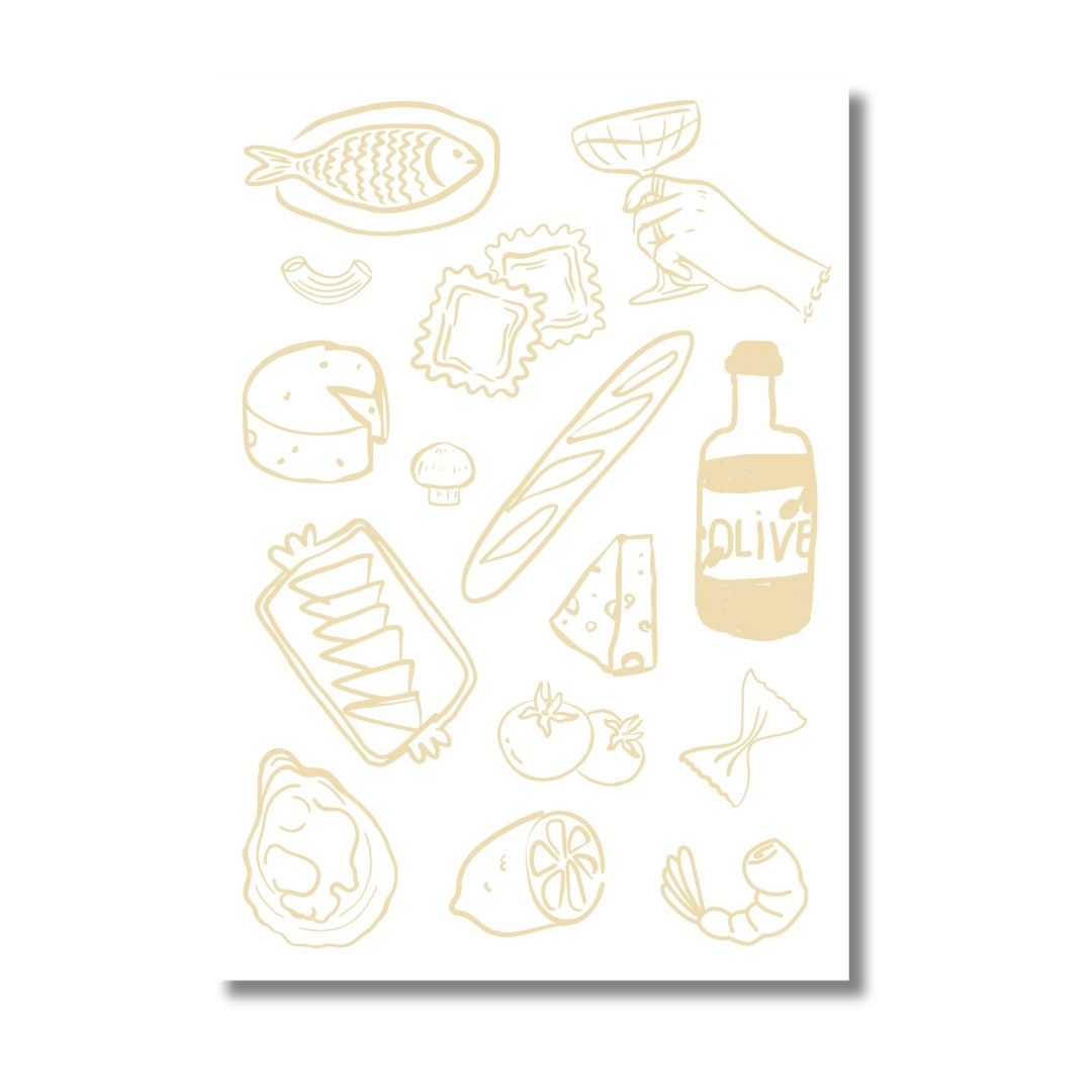 Italian Dinner Party | Art Print - KtRose Designs