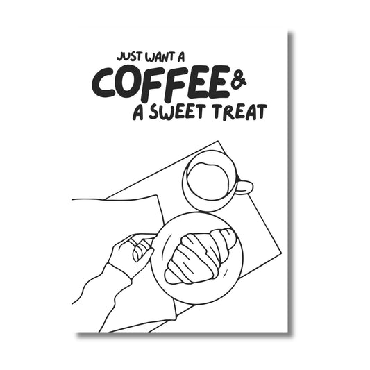 Coffee & A Sweet Treat | Art Print - KtRose Designs