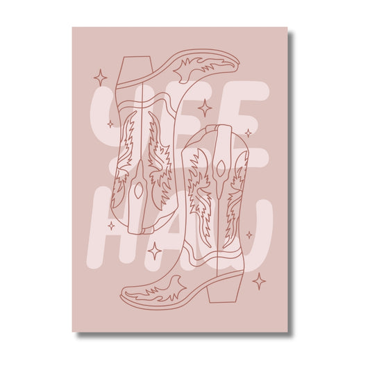 Pink Yee Haw Western Boots | Art Print