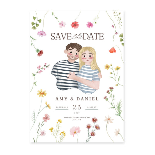 Dainty Spring Flower | Personalised Save The Date Invitations
