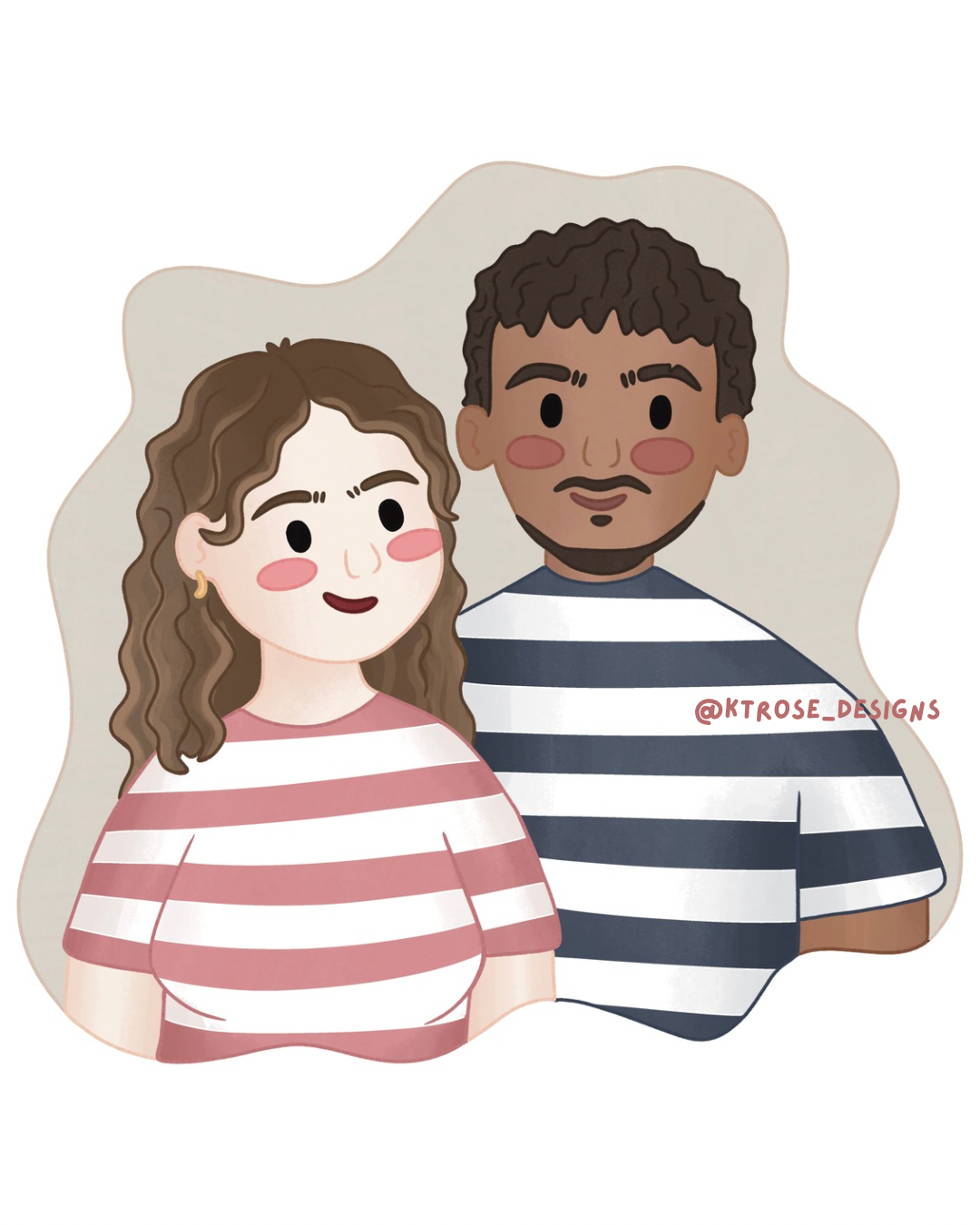 Personalised Couple Illustration - KtRose Designs