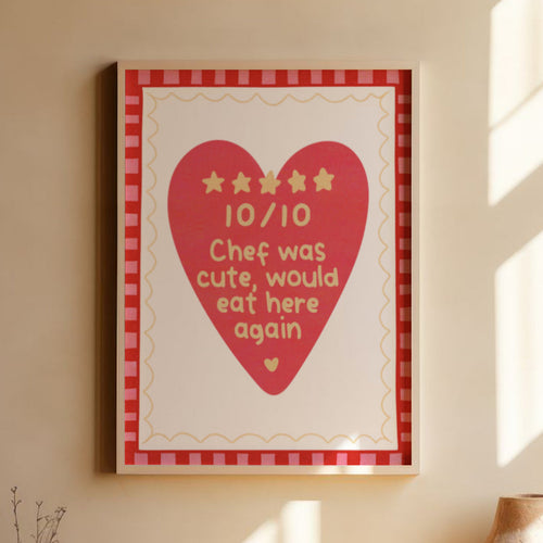 Chef Was Cute, Would Eat Here Again | Art Print - KtRose Designs
