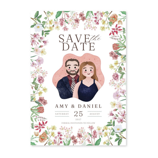 Flower Garden | Personalised Save The Date Invitations