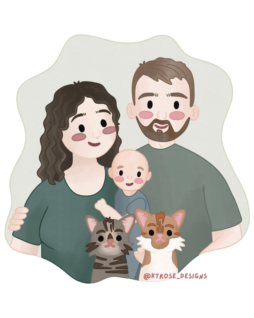Personalised Couple Illustration - KtRose Designs