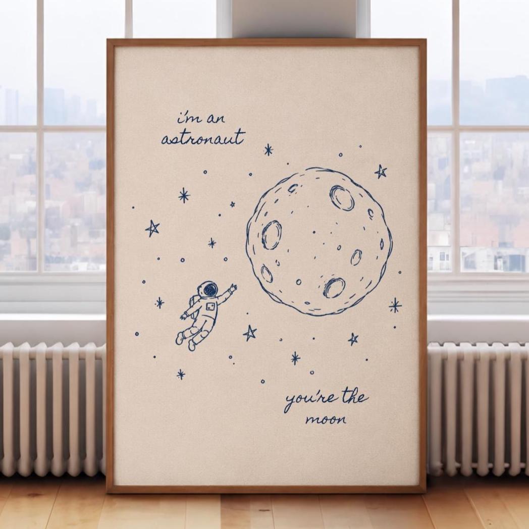 I'm An Astronaut - Noah Kahan | Art Print - KtRose Designs