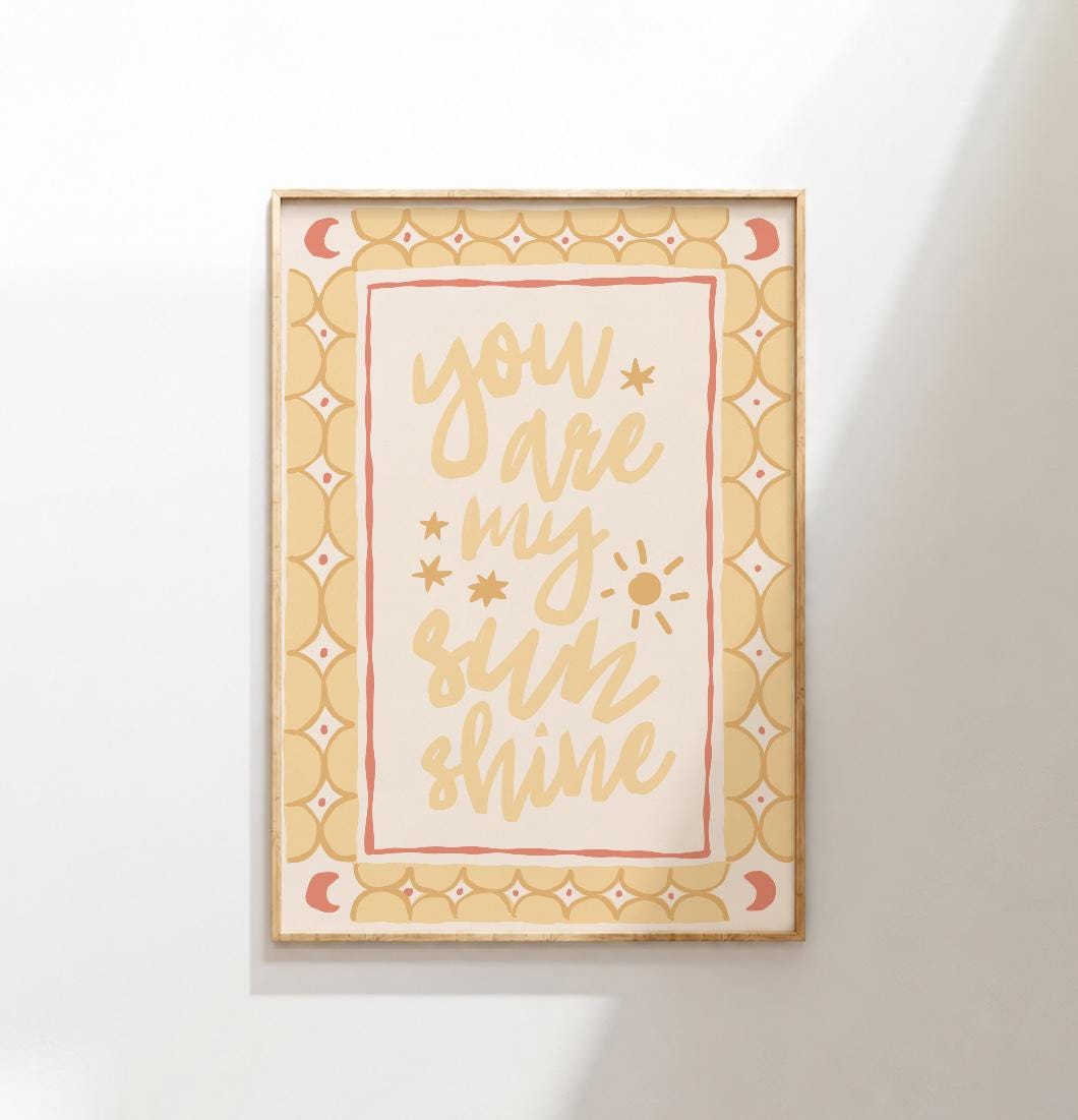 You Are My Sunshine - Pastel Yellow | Art Print - KtRose Designs
