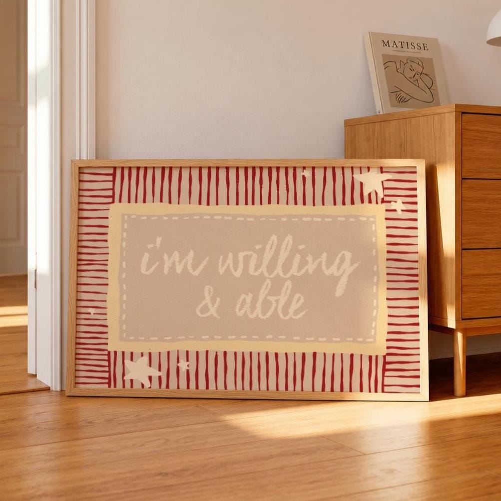 Willing & Able - Noah Kahan | Art Print - KtRose Designs