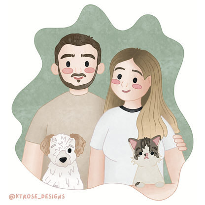 Personalised Illustration - Digital File - KtRose Designs