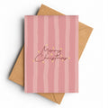Pink Stripe | Christmas Card - KtRose Designs