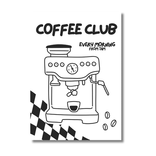 Mono Coffee Club | Art Print - KtRose Designs