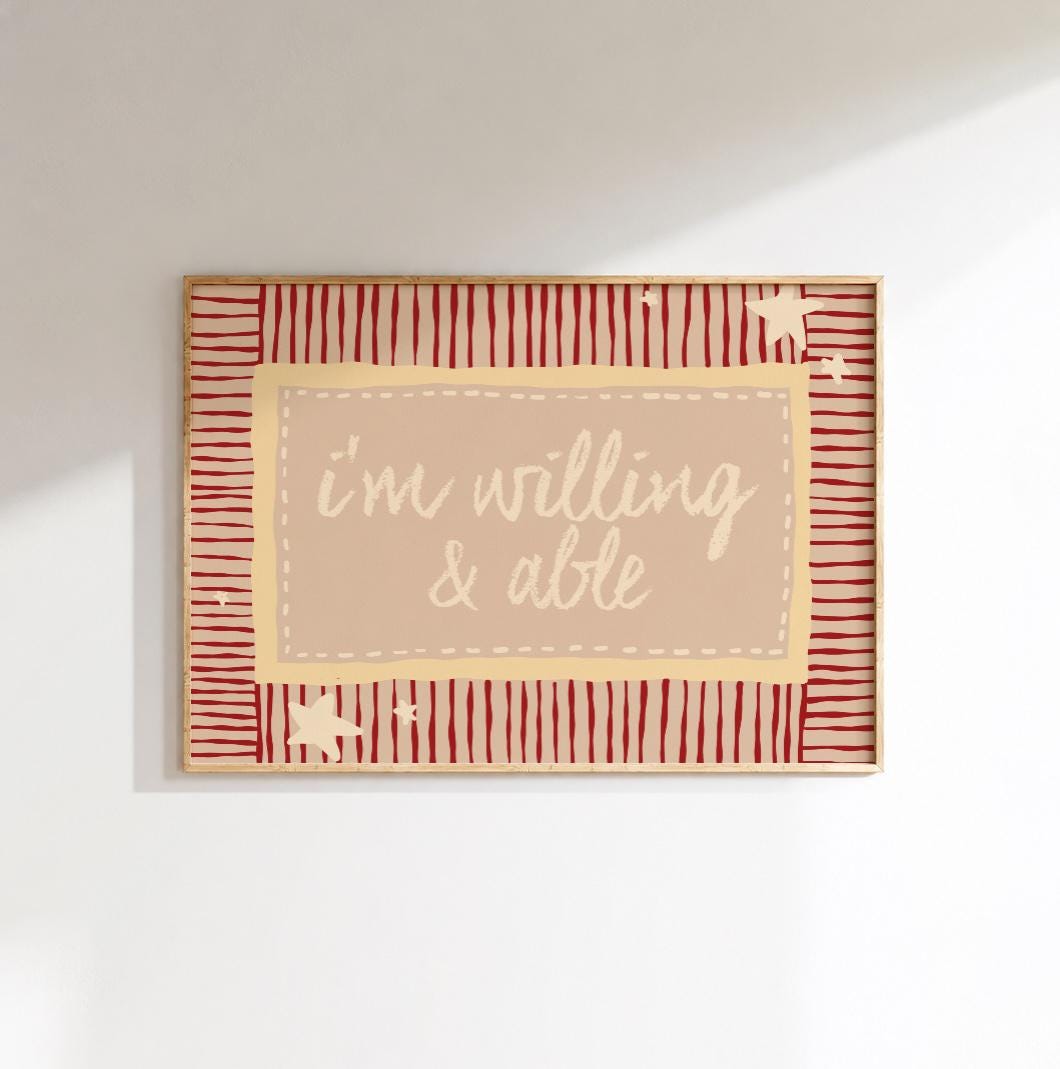 Willing & Able - Noah Kahan | Art Print - KtRose Designs