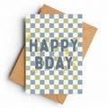 Happy Bday Checkerboard Blue | Birthday Card - KtRose Designs