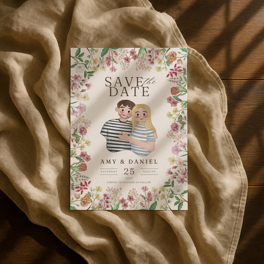Flower Garden | Personalised Save The Date Invitations - KtRose Designs