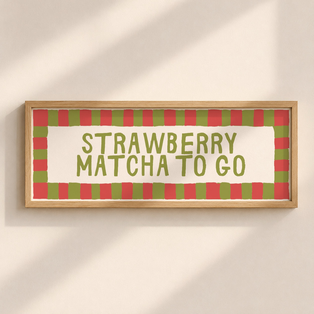 Strawberry Matcha To Go | Slimline Art Print - KtRose Designs