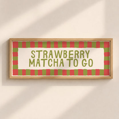 Strawberry Matcha To Go | Slimline Art Print - KtRose Designs