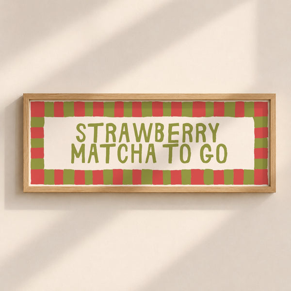 Strawberry Matcha To Go | Slimline Art Print - KtRose Designs