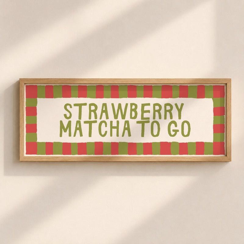 Strawberry Matcha To Go | Slimline Art Print - KtRose Designs