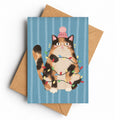 Festive Calico Cat | Christmas Card - KtRose Designs
