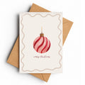 Pink & Red Bauble | Christmas Card - KtRose Designs