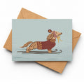 Skiing Sausage Dog | Christmas Card - KtRose Designs