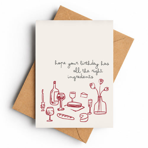 All The Right Ingredients | Birthday Card - KtRose Designs