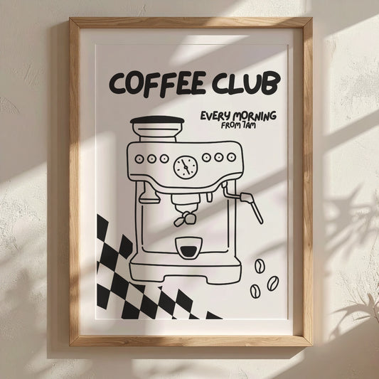 Mono Coffee Club | Art Print - KtRose Designs