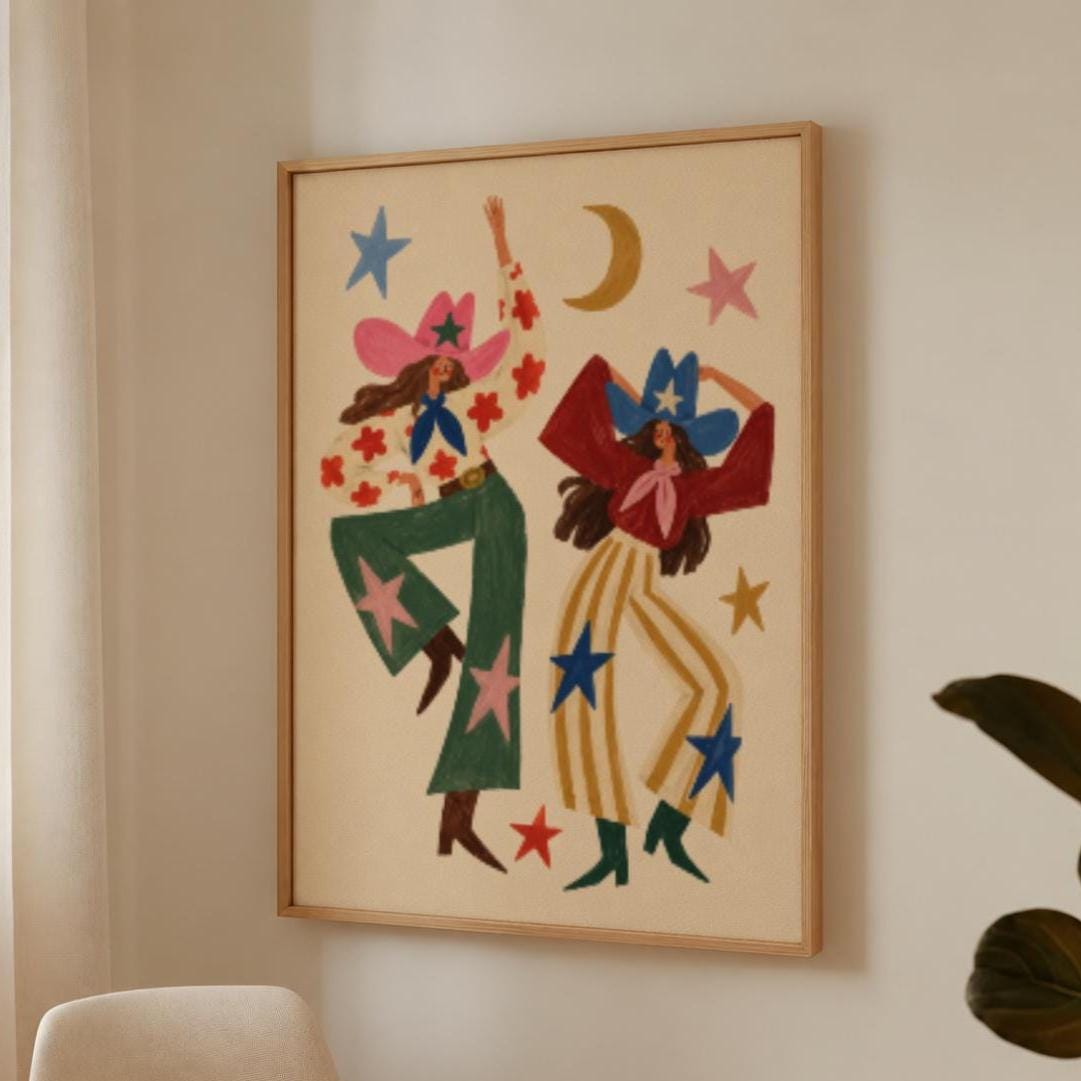 Dancing Cowgirl | Art Print - KtRose Designs