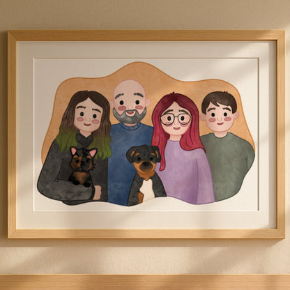 Personalised Family Illustration - KtRose Designs