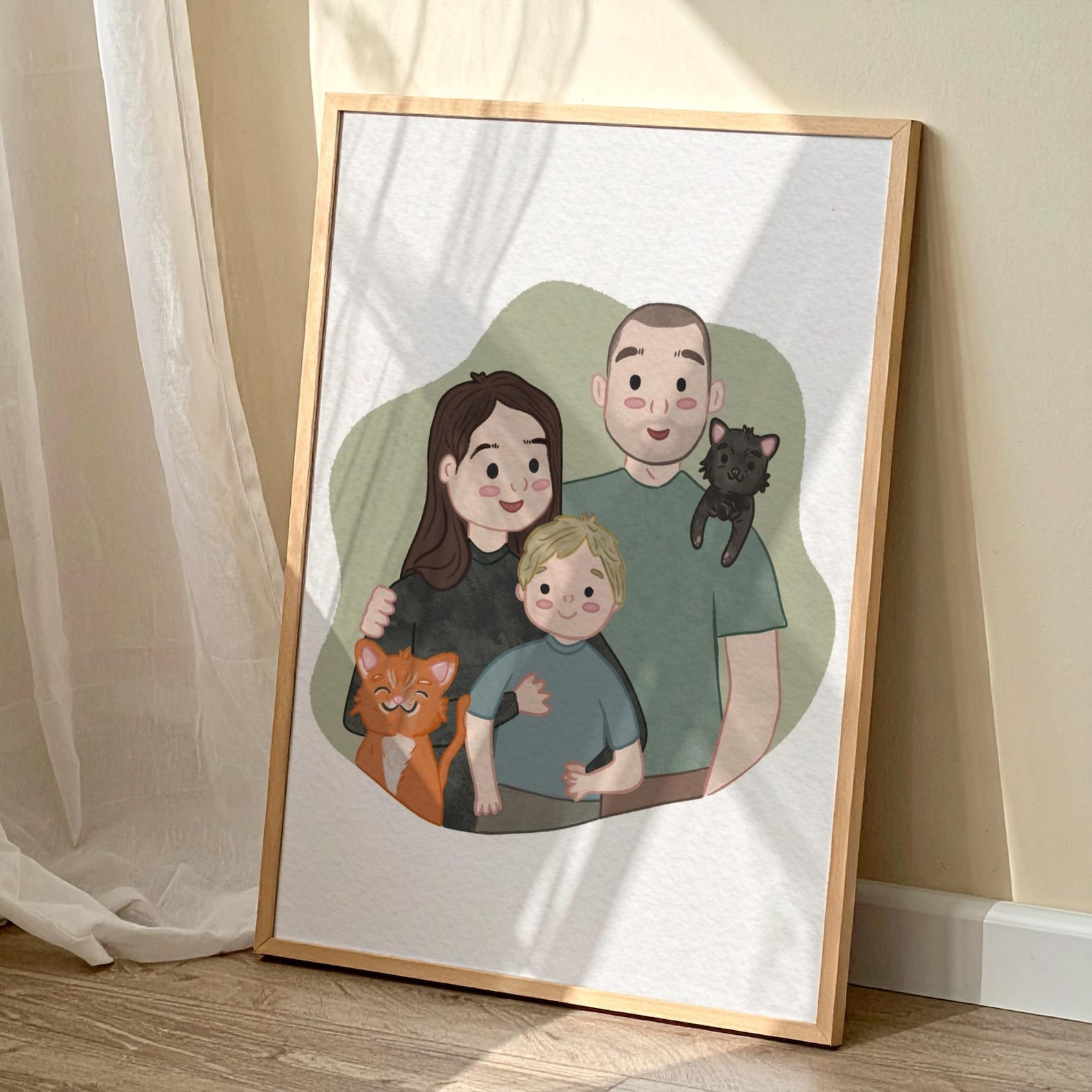 PRE ORDER - Personalised Couple / Family Illustration - KtRose Designs