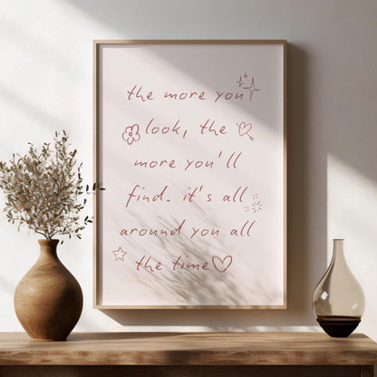 I See It Olivia Dean Art Print - Soft Pink Handwritten Quote Print - KtRose Designs