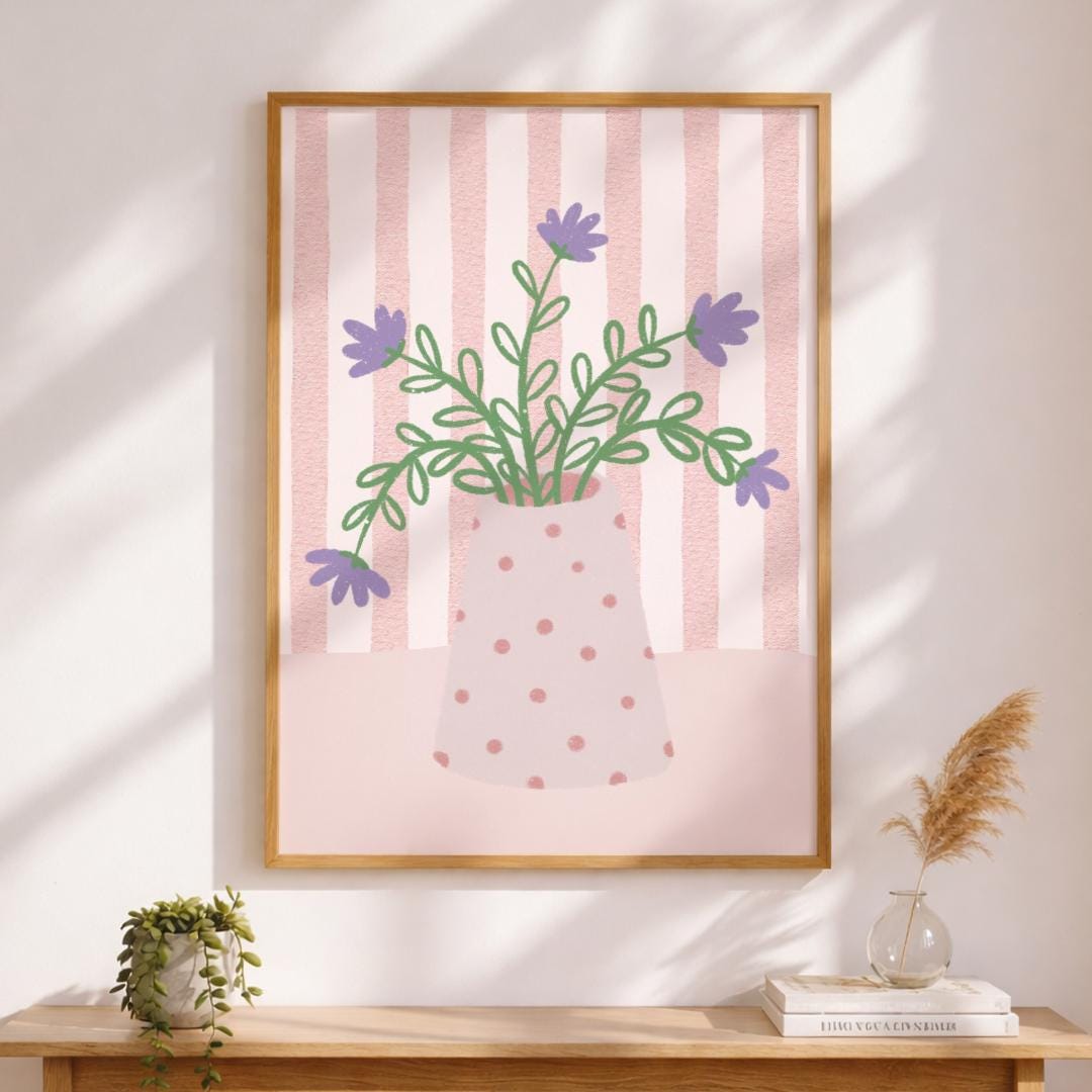 Lavender Floral Vase | Art Print - KtRose Designs