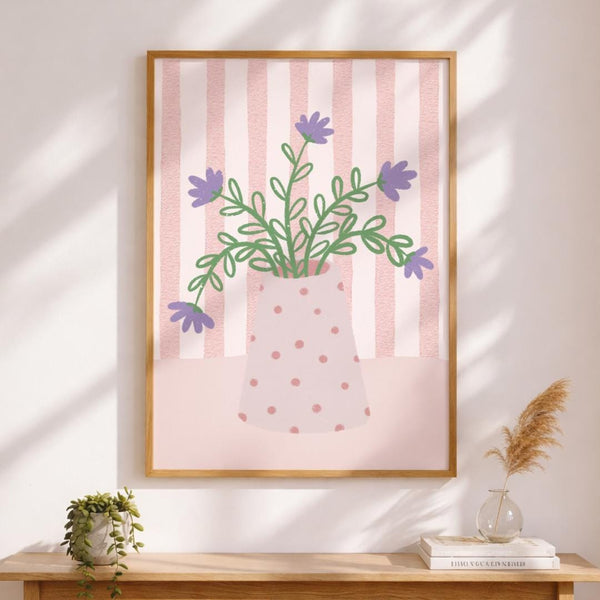 Lavender Floral Vase | Art Print - KtRose Designs