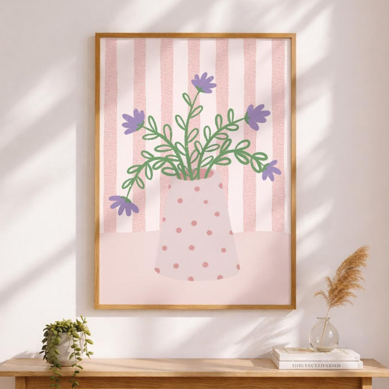 Lavender Floral Vase | Art Print - KtRose Designs