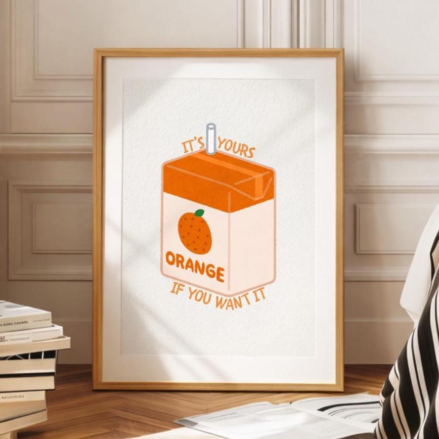 Orange Juice - Noah Kahan | Art Print - KtRose Designs