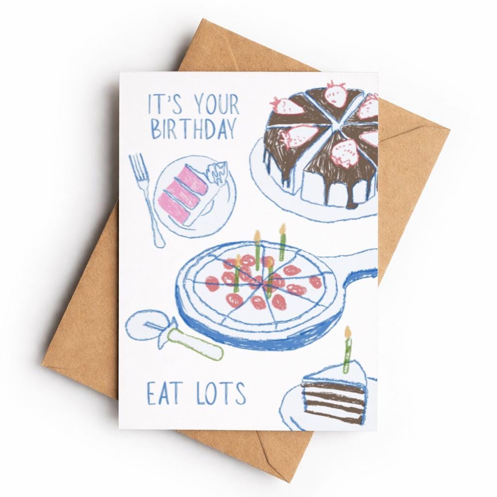 Eat Lots Birthday | Birthday Card - KtRose Designs