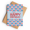 Blue Hearts Happy Birthday | Birthday Card - KtRose Designs