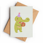 Party Crocodile | Birthday Card - KtRose Designs