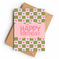 Green Hearts Happy Birthday | Birthday Card - KtRose Designs