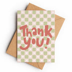 Green Checker Thank You | Greeting Card - KtRose Designs
