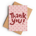 Pink Checker Thank You | Greeting Card - KtRose Designs