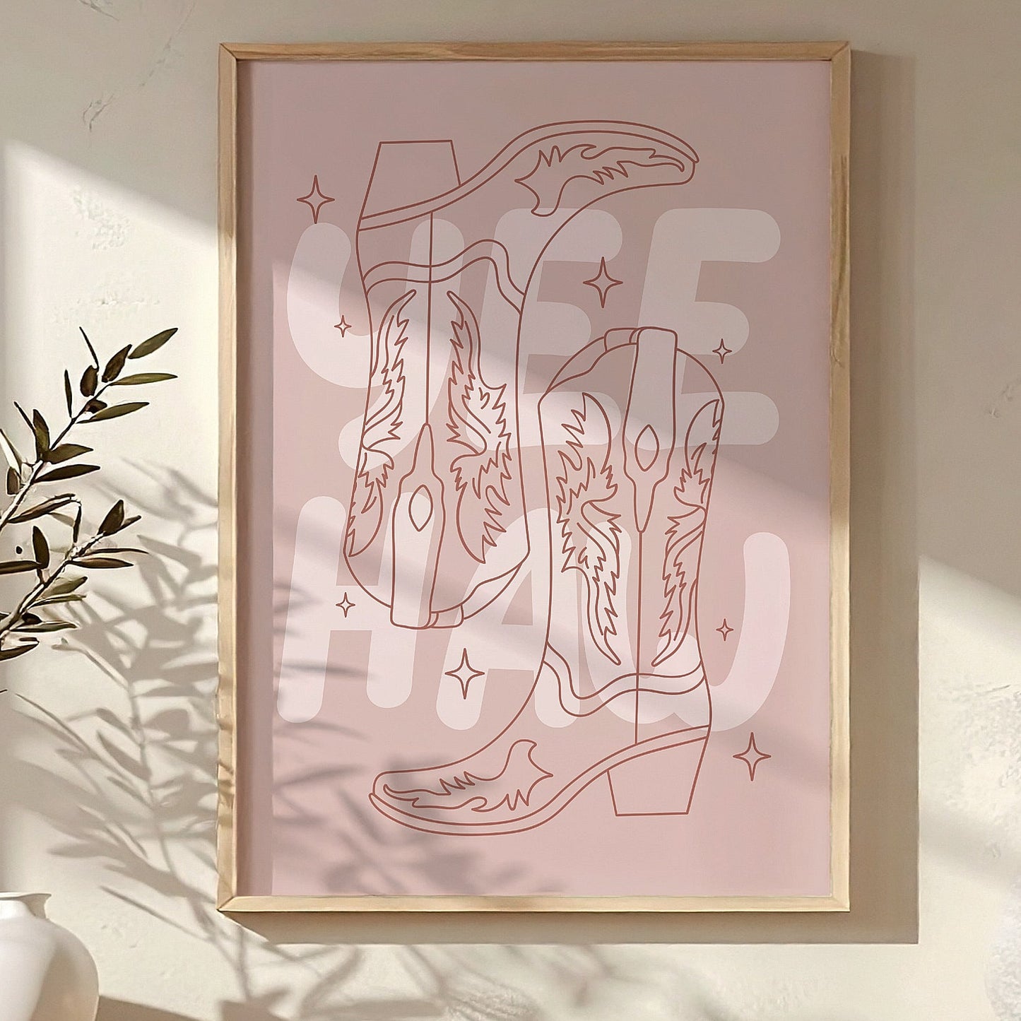 Pink Yee Haw Western Boots | Art Print